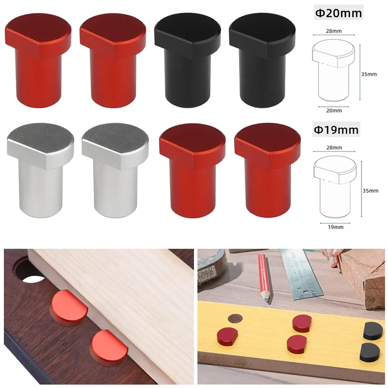 1/2/3PCS Aluminium Legierung Werkbank Zapfen Stopper 19/20mm Bank Hunde Peg Bremse stoppt Klemme Holzbearbeitung Bank Brems Begrenzung Block