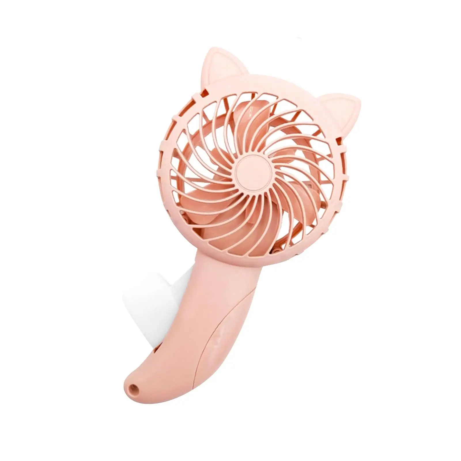 Manual Pocket Fan Hand Press Portable Cooling Fan for Summer Outdoor Travel No Battery Mini Fan for Kids Adults Cute Ear Design