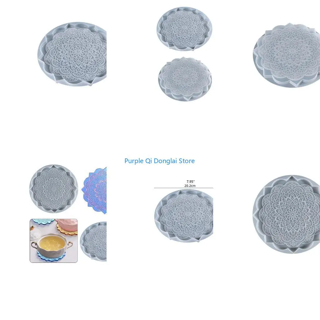 L21E Silicone Diy Homemade Mold Crystal Dripping for Creative Silicone Mold Crystal Drip Placemat Mold for Diy Craft