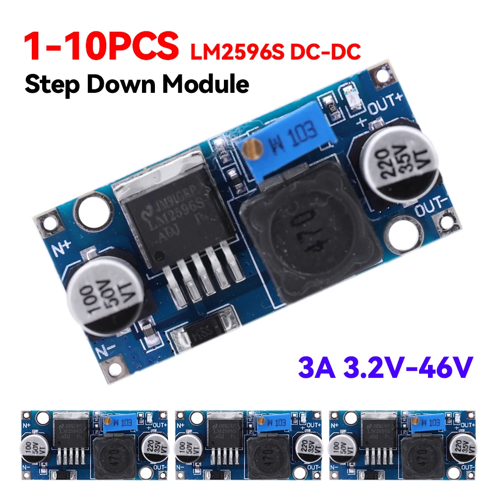 1-10 шт. LM2596S повышающий преобразователь, понижающий модуль питания, преобразователь постоянного тока в постоянный, понижающий модуль 3A 3,2 В-46 В