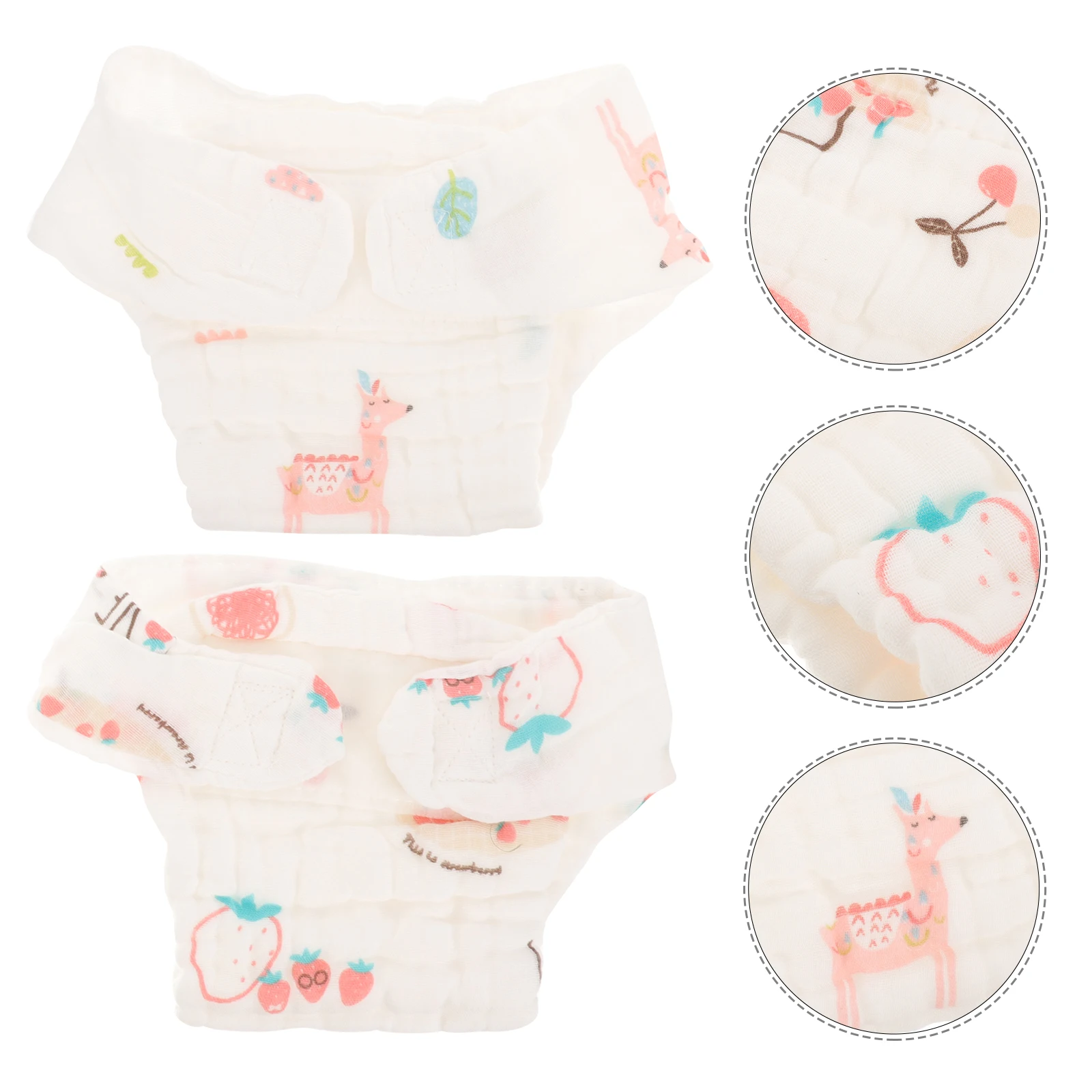 

2 pcs Pure Cotton Diapers for Baby Girl Newborn Reusable Washable Cloth Diaper Pants Gauze Material Absorbent Breathable Soft