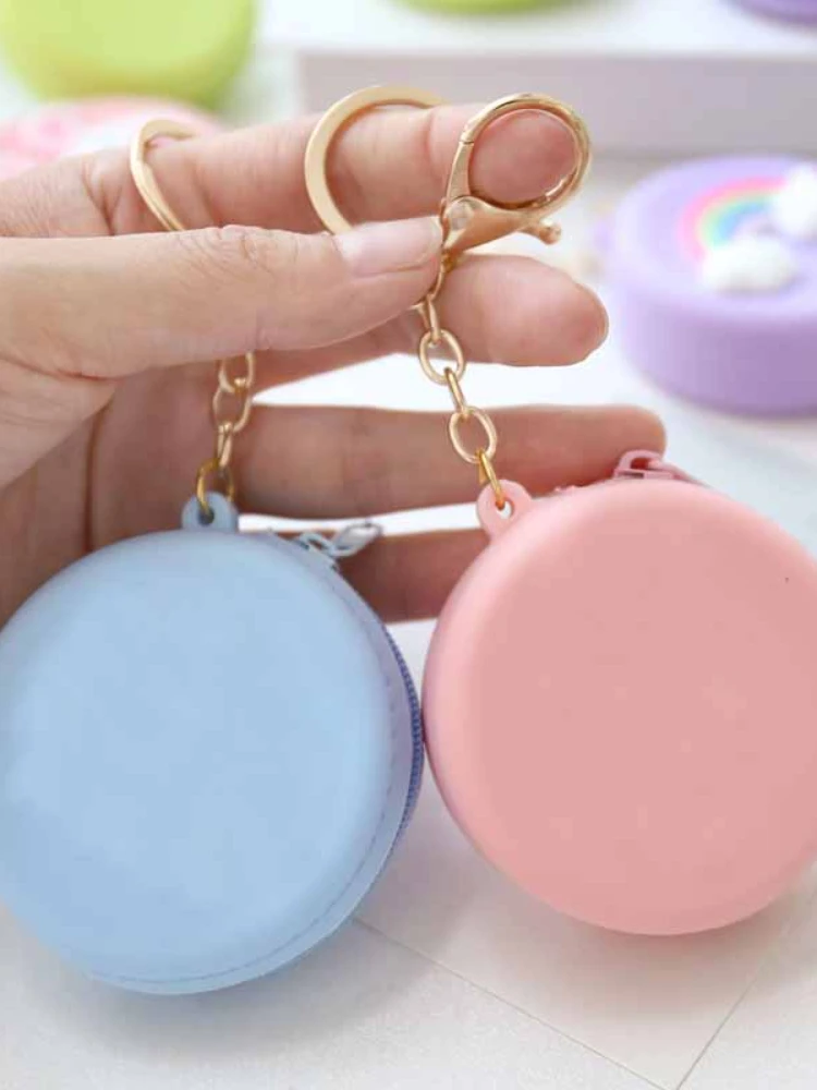 Korea Cute Coin Wallet Case Round Silicone Girl Kids Coin Bag Small  Women Girls Key Bag Mini Headset Bag Purse Kid Gift