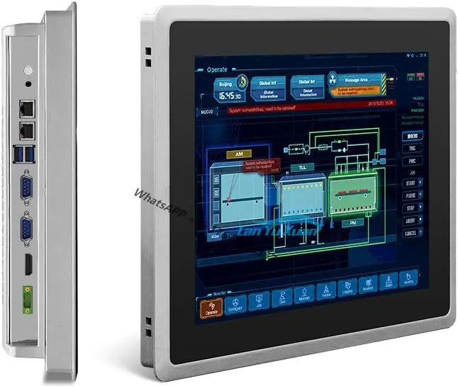 

Промышленная панель из нержавеющей стали, дополнительный емкостный или резистивный сенсорный экран ip65, передний промышленный ПК 15 дюймов
