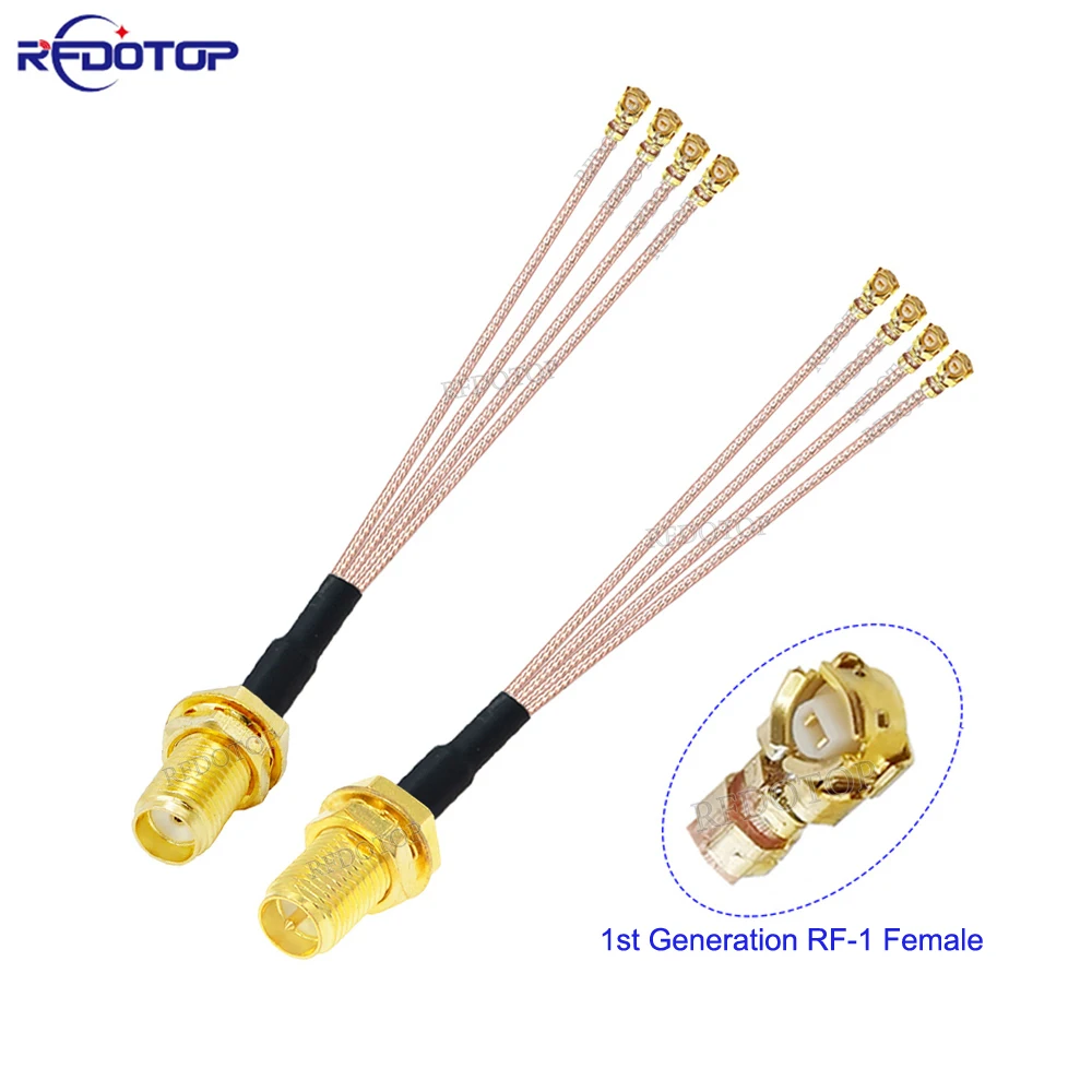 1Pcs RG-178 SMA to IPX Splitter RP-SMA / SMA Female to 4*U.fl IPX-1 Female RG178 Cable WIFI Antenna Extension Jumper Pigtail