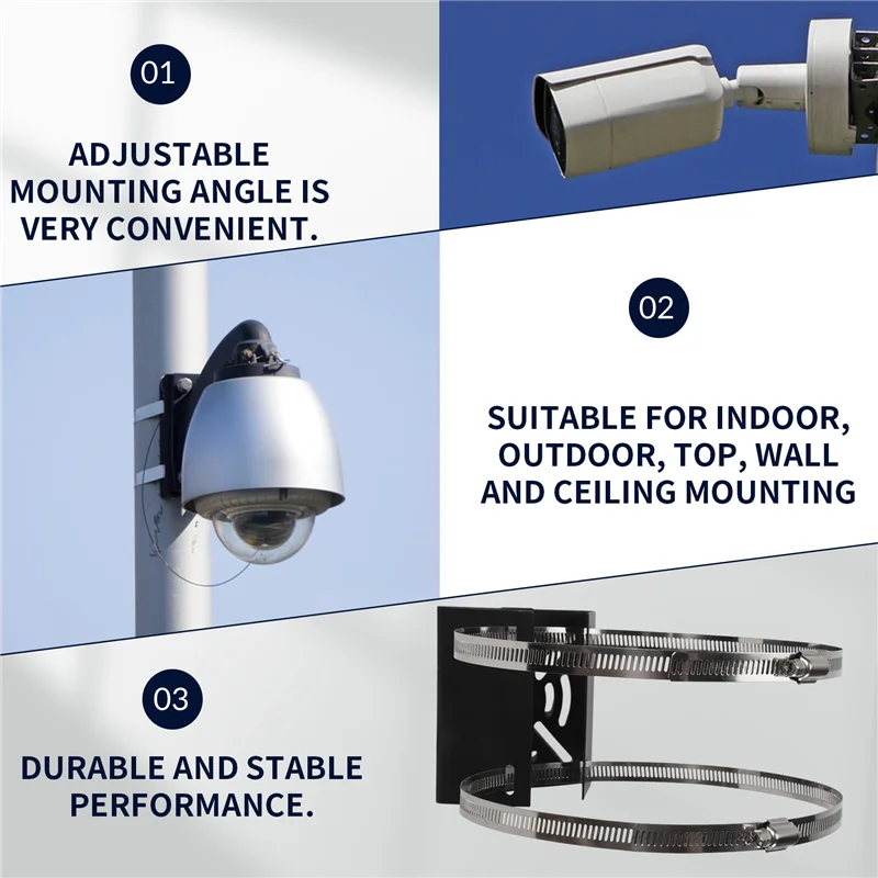 Staffa di montaggio a parete con staffa per telecamera con montaggio su palo verticale universale per telecamera di sicurezza CCTV PTZ Dome