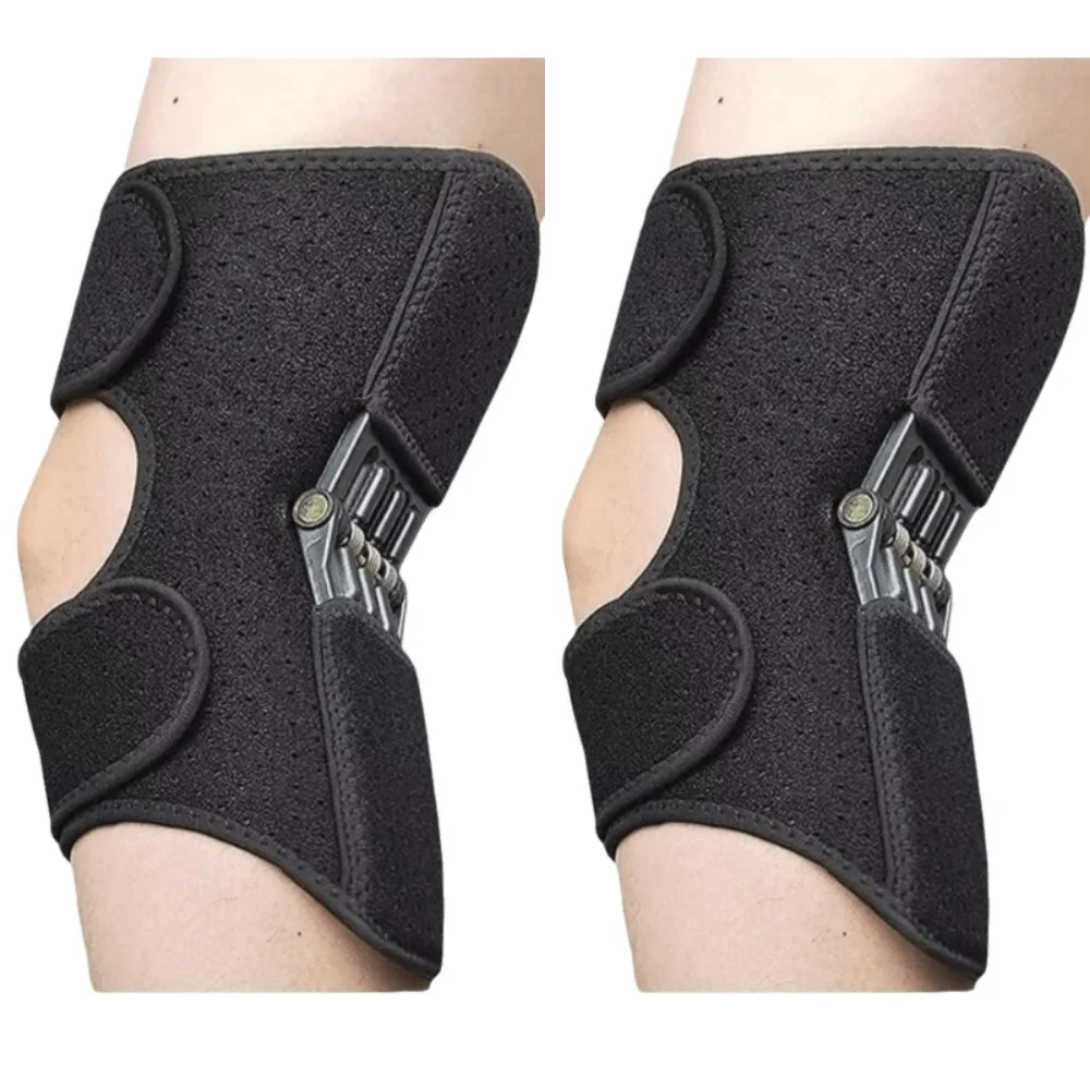 

2PCS Non-slip Knee Booster Support Adjustable Knee Brace Joint Support Knee Pad Rebound Breathable Spring Force Stabilizer