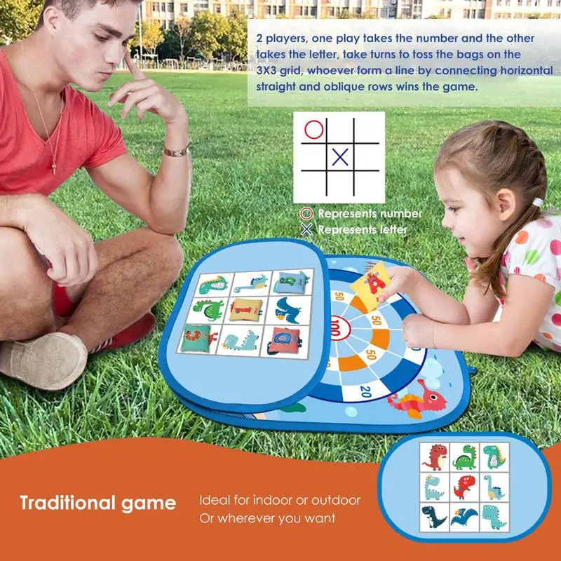 Cartoon Toss Game With 8 Bean Bags Fun Throwing Games Kids Cornhole Game Set Bean Bag Toss Game Outdoor Group Sports For Kids