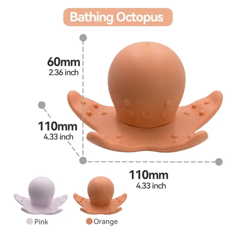 Silicone Baby Animal Whale Bath Toys Set BPA Free Squeeze Spray Water Infant Children\'s Shower Bathing Toy for Toddler Kids Gift