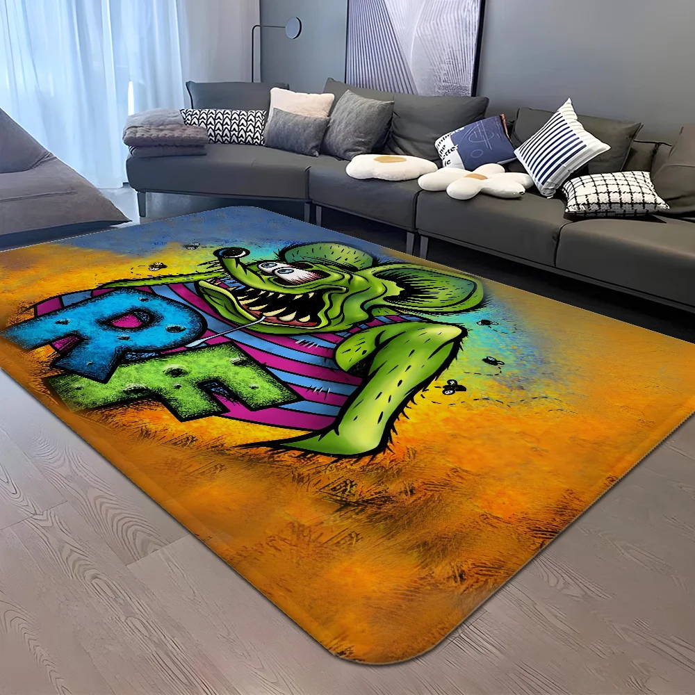 Tales of the Rat Fink cartoon  Bath Mat Kids Room Bedroom Decoration Balcony Anti-Slip Doormat Living Room Alfombra