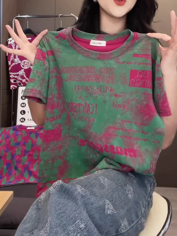 Nueva Cseta de Manga Corta con Cuello Redondo y Corte Ajustado para Mujer 2025, Top Informal de Aodón que Cubre el Vient...