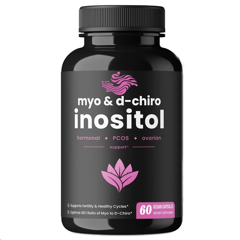 Suplementos de inositol y D-chiro Inositol para ovario y Pcos que apoyan 60 cápsulas vegetarianas para fertilidad femenina y equilibrio de Ph