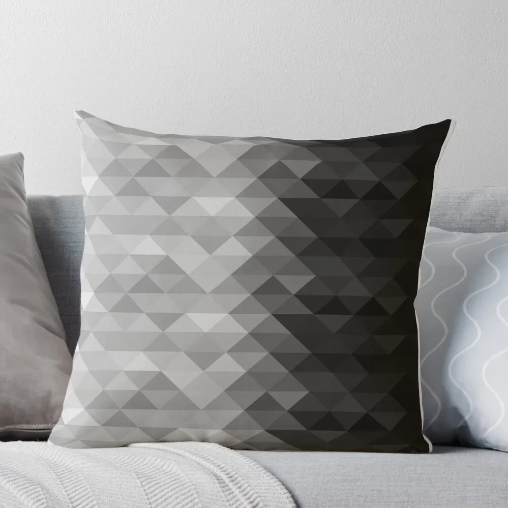 

Grayscale triangle geometric squares pattern Throw Pillow Decorative Cushions Christmas Covers