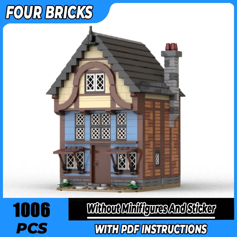 Klocki konstrukcyjne Moc, holenderski średniowieczny dom wiejski, technologia, modułowe klocki, model, prezenty, zabawki świąteczne, zestawy DIY, montaż