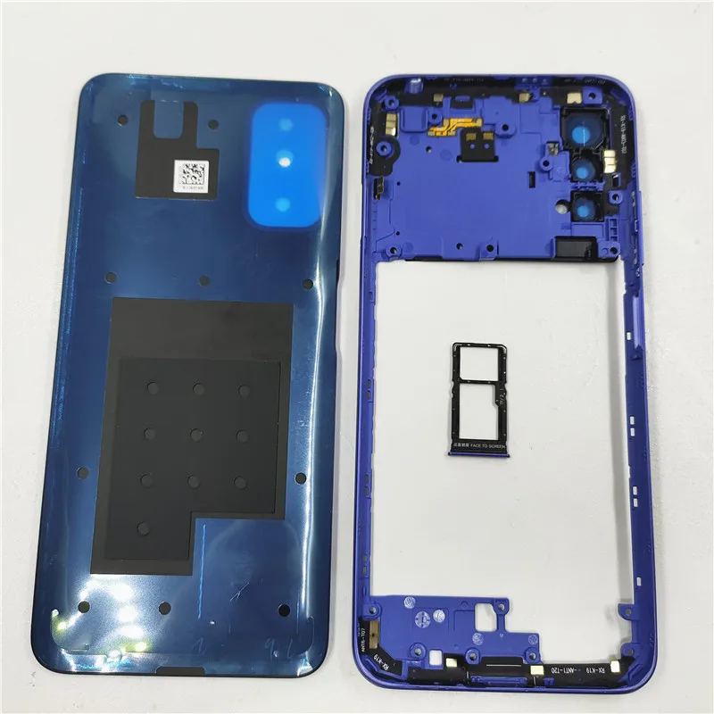 Kompletna obudowa z tylną klapką baterii + środkowa ramka + przyciski głośności + obiektyw aparatu + tacka SIM do Xiaomi Redmi Note 10 5G M2103K19