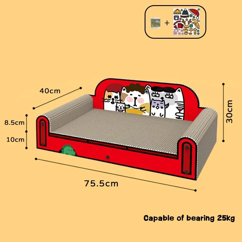 New Cat Sofa Cat Bed Kittens Paw Grinding Toy Corrugated Cardboard Wear-Resistant Large Space Mat Pet Supplies Pet Accessories