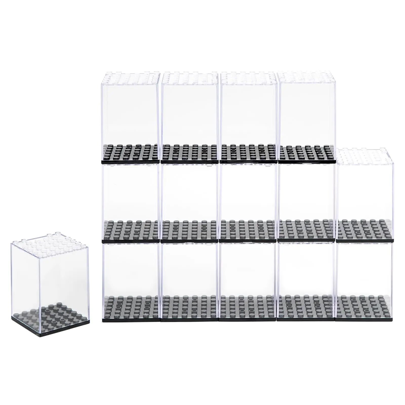 Clear Acrylic Display Box for Minifigure Stackable Boxes for Figures Collectors,Dust Proof Cabinet for Minifigures Display Case