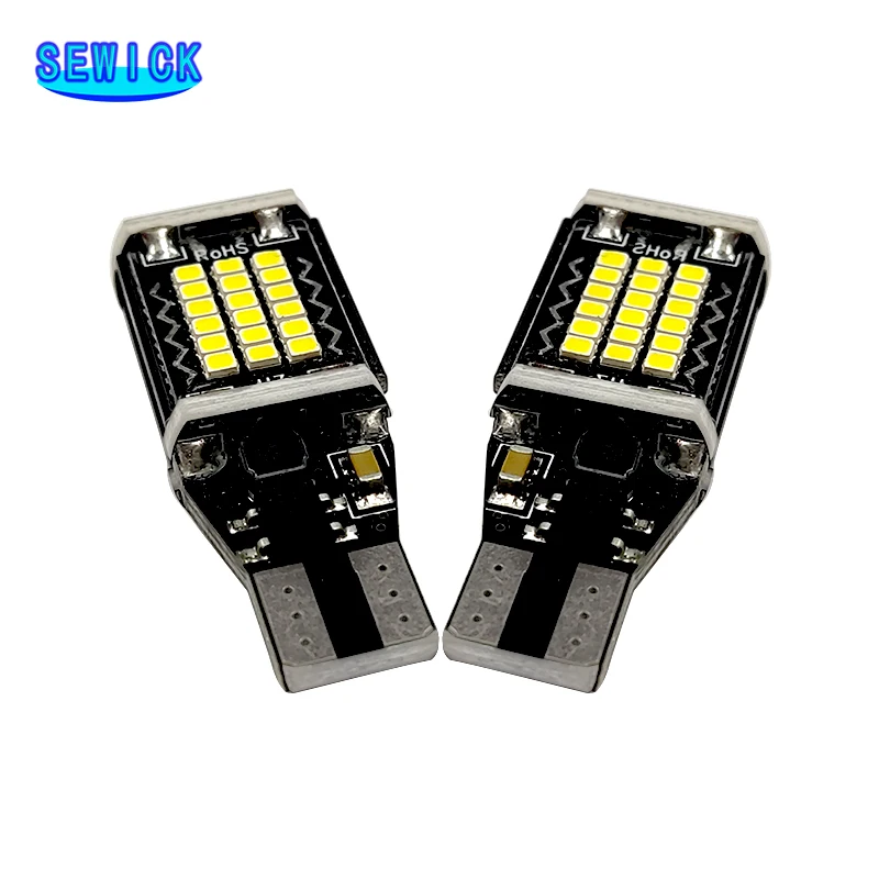 50Pcs W16W LED Bulbs Super Bright T15 921 912 WY16W Car Brake Lights High Quality Auto Backup Reverse Lamps White 12V