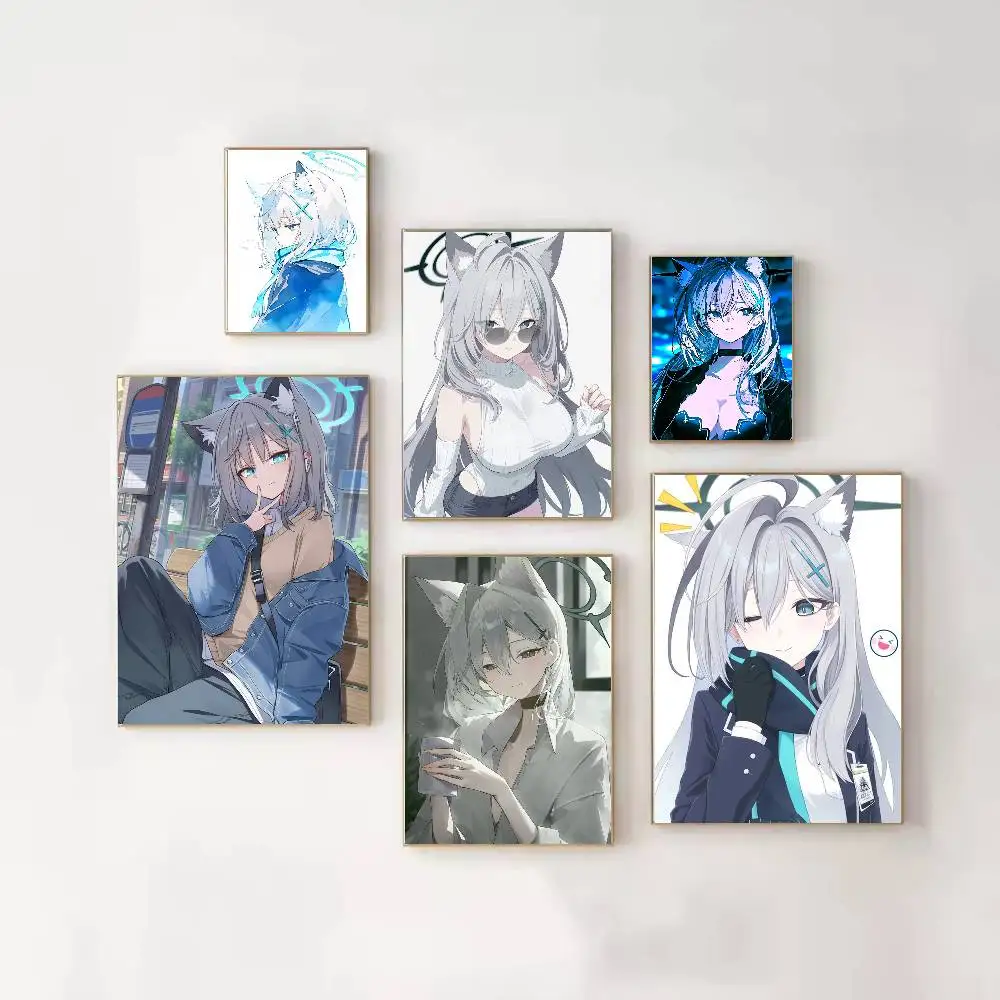 B-Blue A-Archive S-Sunaookami S-Shiroko Poster HD Self Adhesive Waterproof Wall Art Ideal for Home Office Dorm Gift