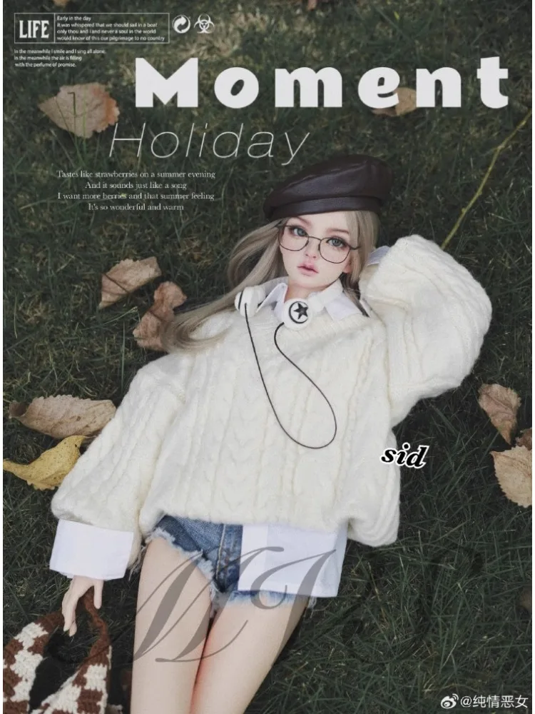 V-neck Twist Loose Oversized Sweater For BJD Doll Clothes  1/3 CWB357