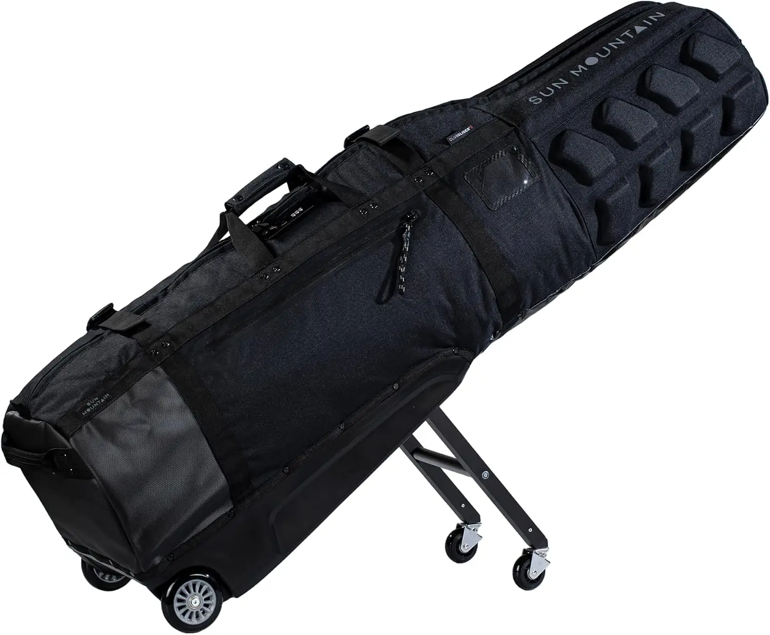 Rolling Golf Travel Bag with 4-Wheel Retractable Leg System, Heavy-Duty Ballistic Nylon, Integrated TSA Lock, Durable Golf Club Luggage
