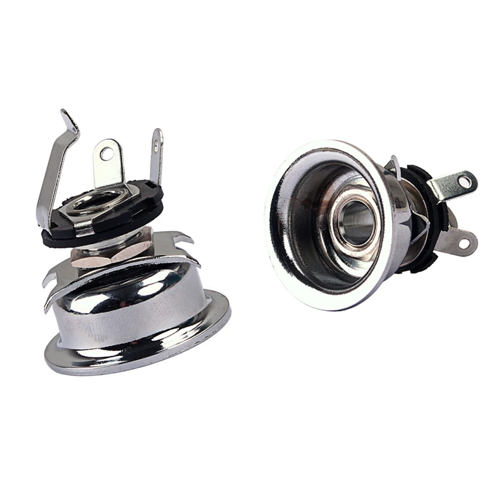 

1 pc 1 .35mm 1/4 Inch Guitar Output Jack Socket Connector Plated Iron Copper Easy Install for Electric Bass Silver