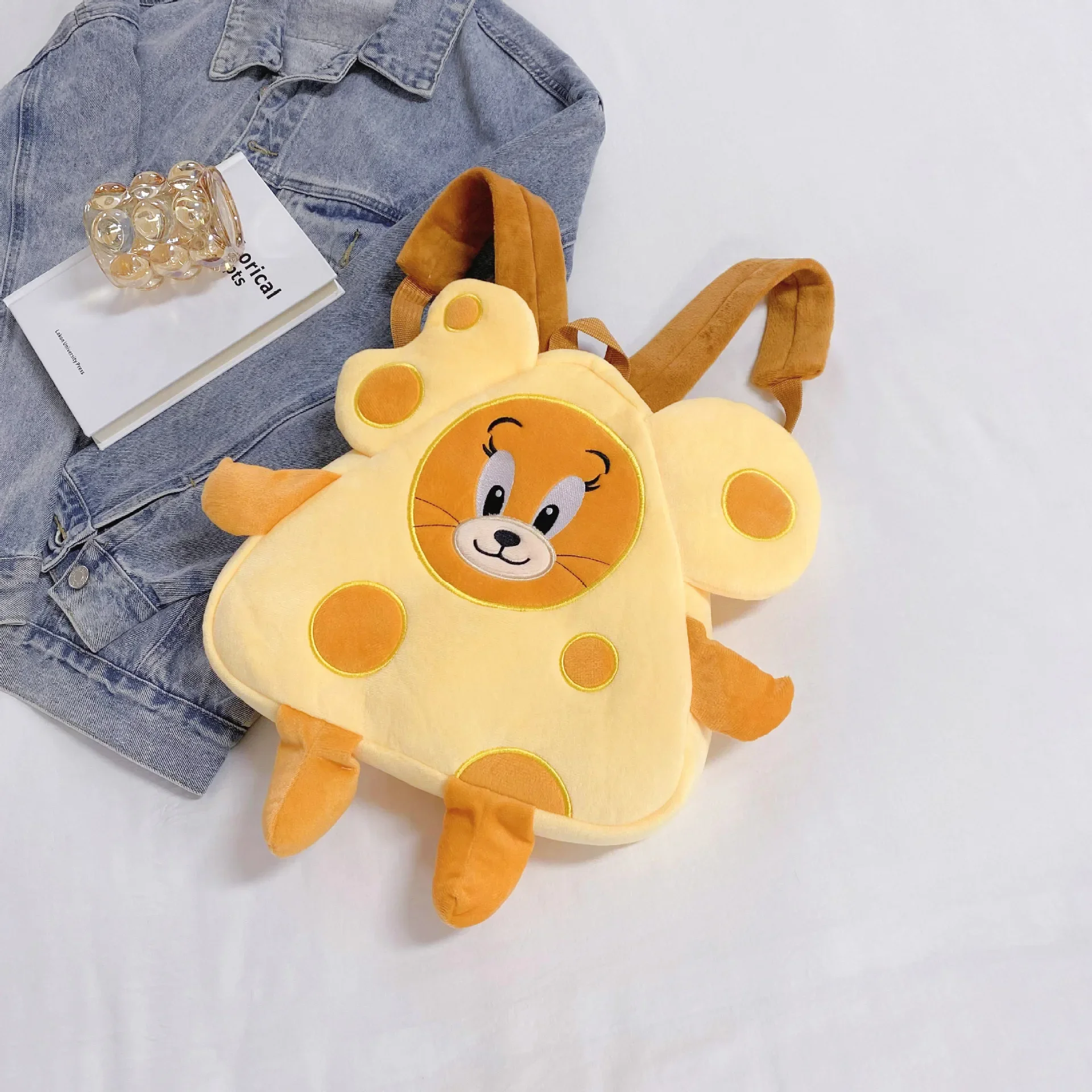 Cartone animato divertente borsa a tracolla studente ragazza regalo Tom e Jerry Cheese zaino carino peluche zaino creativo personalità di nicchia