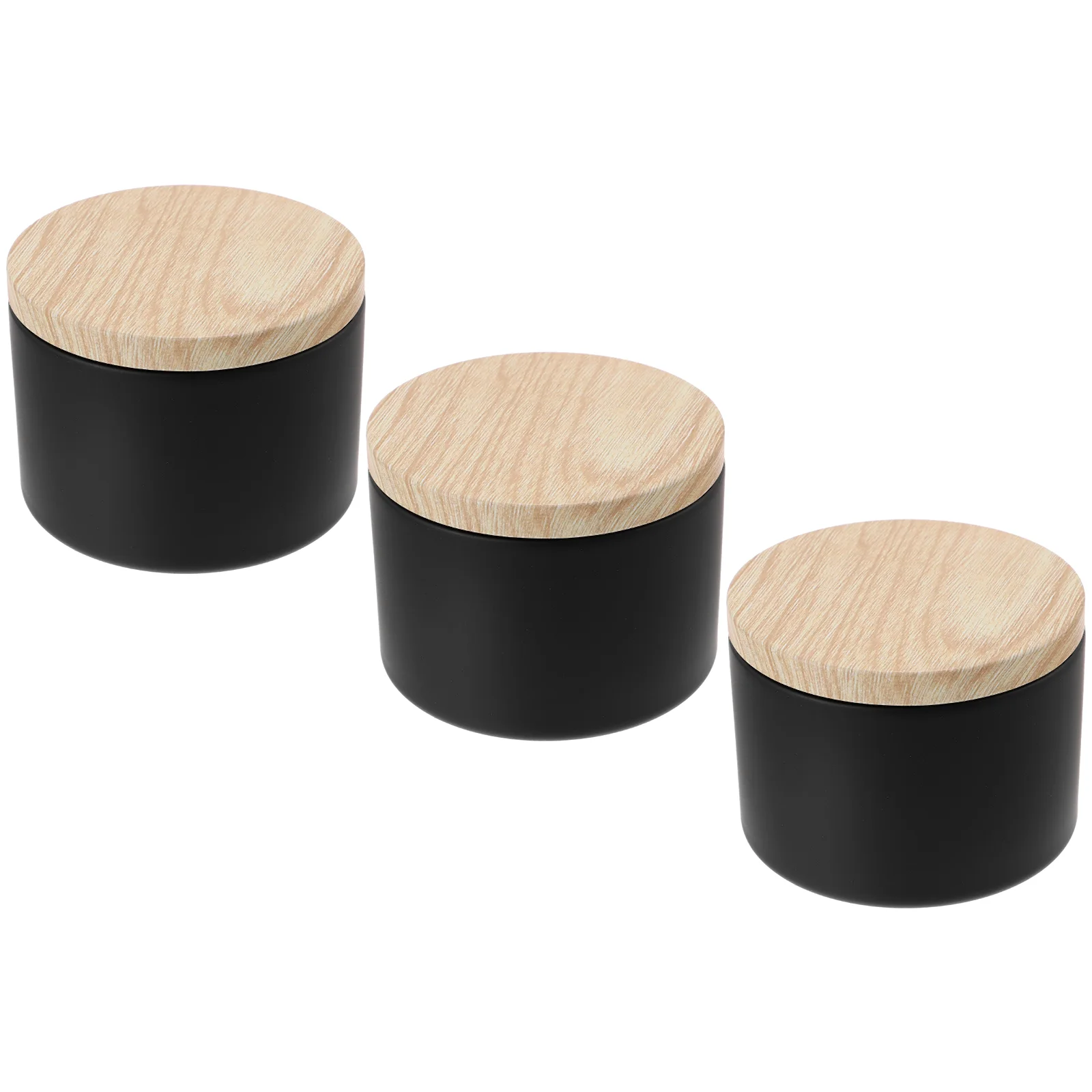 

3 Pcs Jar Making Container Empty Iron Jars Stick Holder DIY Tin Storage Black Candles Practical Cylinder