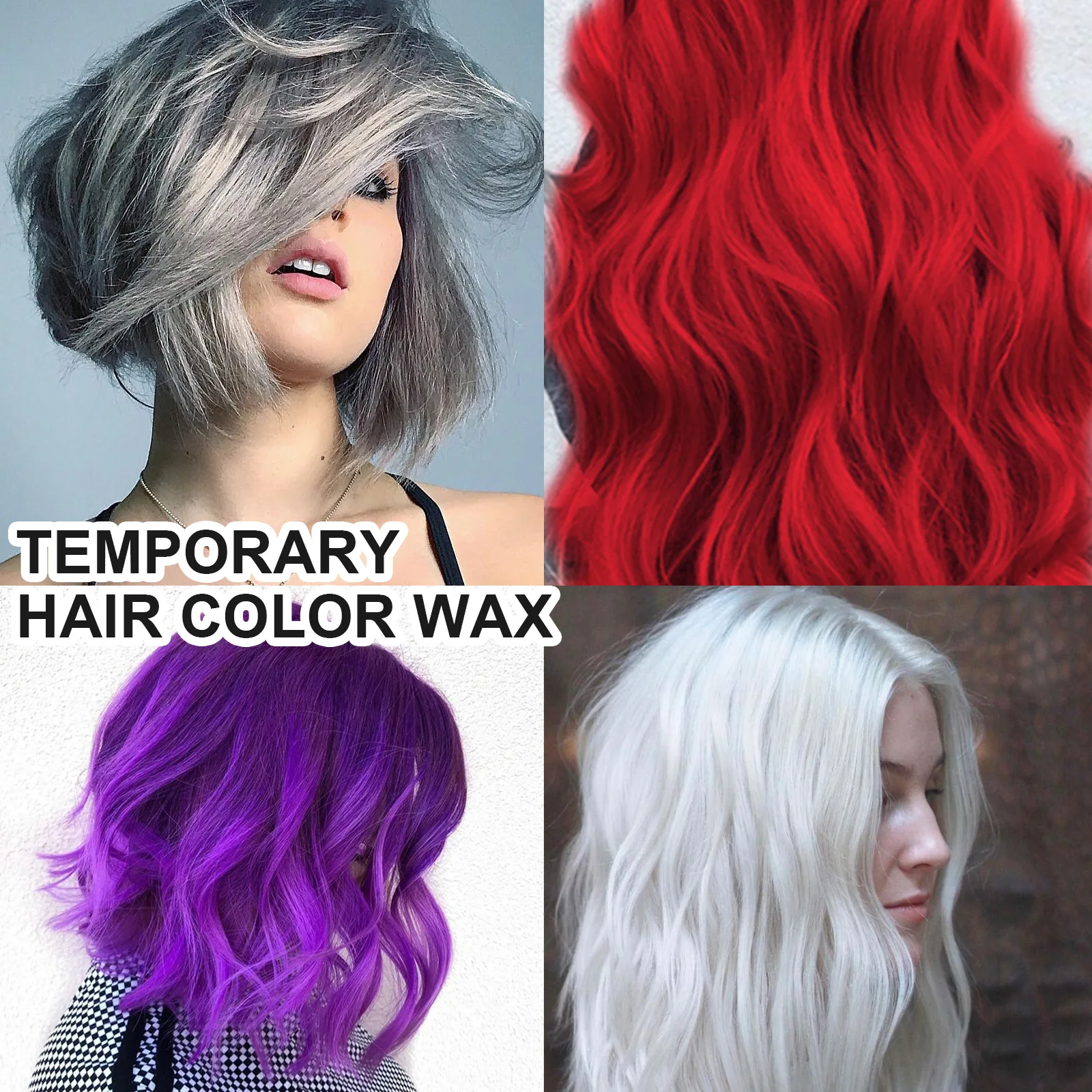 30ml Temporary Hair Color Wax Travel Portable Long Lasting Disposable Hair Dying Wax for Eyebrow Beards Coloring Wax Red/Grey