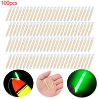 100pcs Fishing Pole Glow Sticks 3.5/4/4.5mm Waterproof Night Tackle Fishing Sticks Float Rod Lights for Night Outdoor Fishing