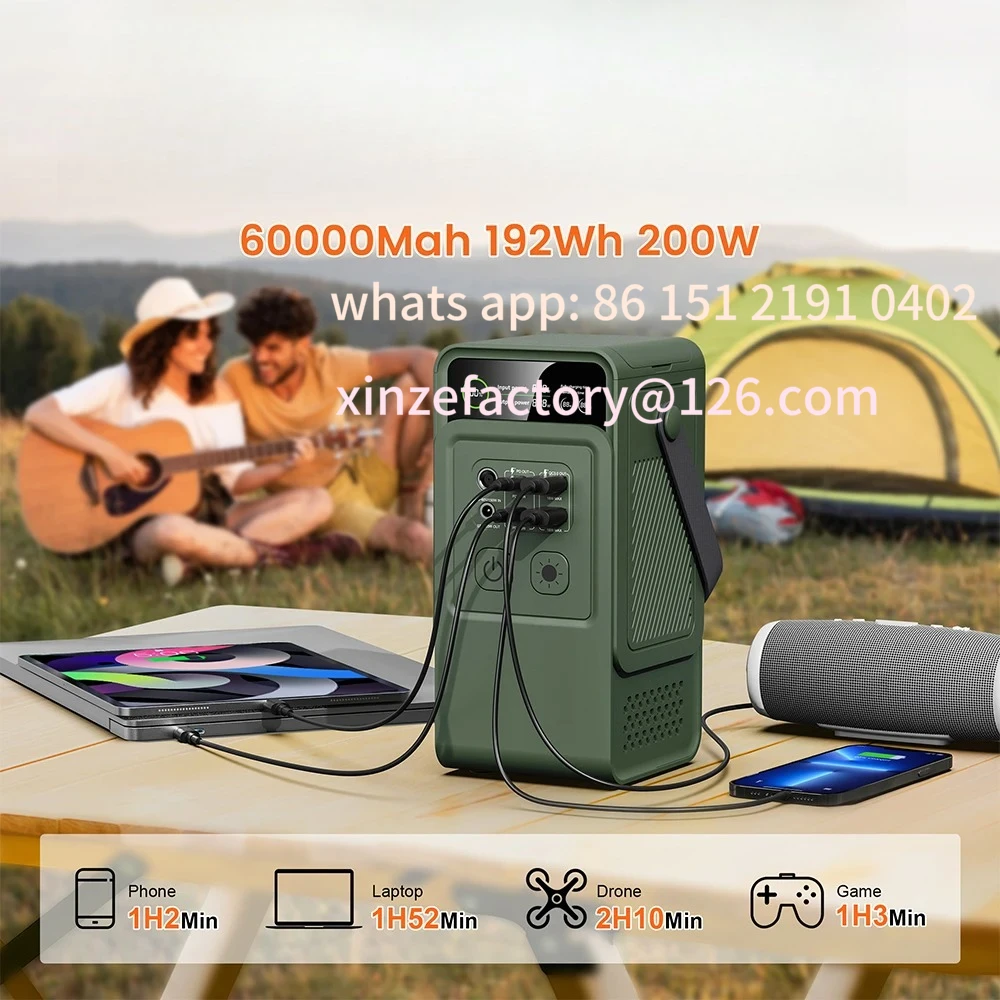 Customizable Winter USB TYPE-C Port for Outdoo 200W Portable Power Station 192Wh LifePO4 Battery Power Bank