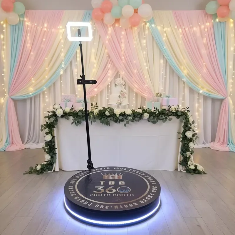 Wholesale Surround Shooting 360 Photo Booth Rotating Platform Selfie Booth Compatible with Smartphones iPad Camera Party