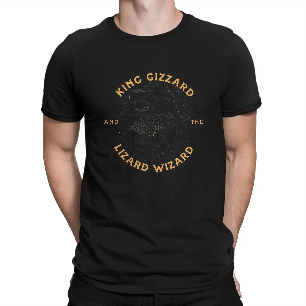 Humor High Quality BirthdayGators Vintage Men TShirt King Gizzard&The Lizard Wizard Rock Band Crewneck Tops Fabric T Shirt funny