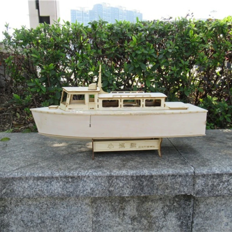 DIY Wooden Boat Model Kit Hand Assembled Electric Remote Control Boat Small Patrol Boat Model wooden ship model kit  toy