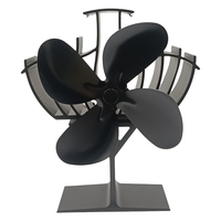 ABRU-Wood Stove Fan Heat Powered 4-Blade Fireplace Fan For Wood/Fireplace/Log Burner Efficiently Circulate Warm Air Fan