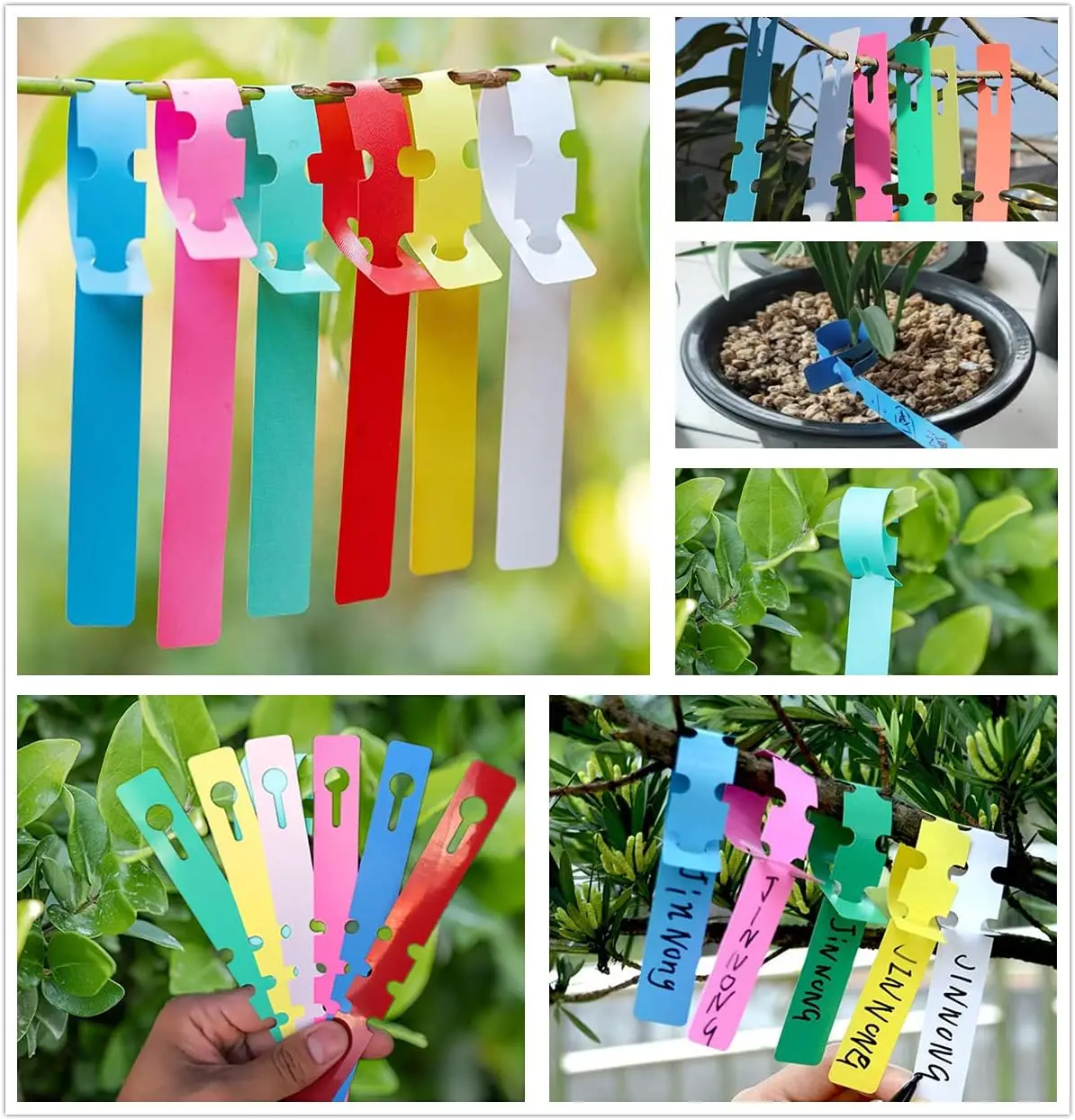 10Pcs Plant Labels Wrap Around Adjustable Plant Tree Hanging Tags Waterproof Nursery Garden Markers Reusable Flower Signs