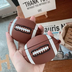 3D Cute Cartoon Rugby Earphone Case For Airpods Pro 2 Creativity Football Silicone Soft Charging Box Cover For Airpods 1 2