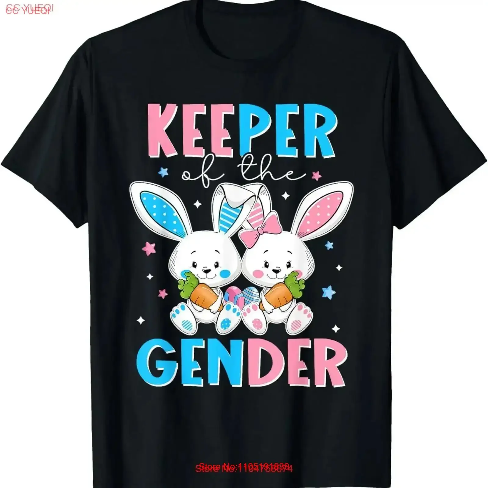 

Keeper Of The Gender Boy Or Girl Easter Bunny Reveal T Shirt vintage Washed Versatile Breathable graphic Soft Casual Stylish