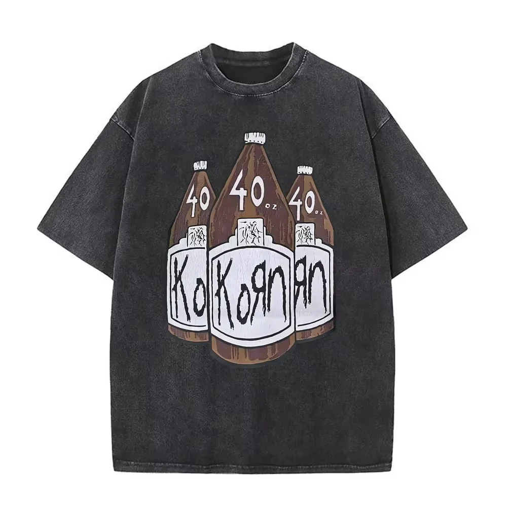 

Винтажная футболка с принтом рок-группы Korn и металлической графикой в виде змеи и скелета, мужская, в стиле хип-хоп, оверсайз