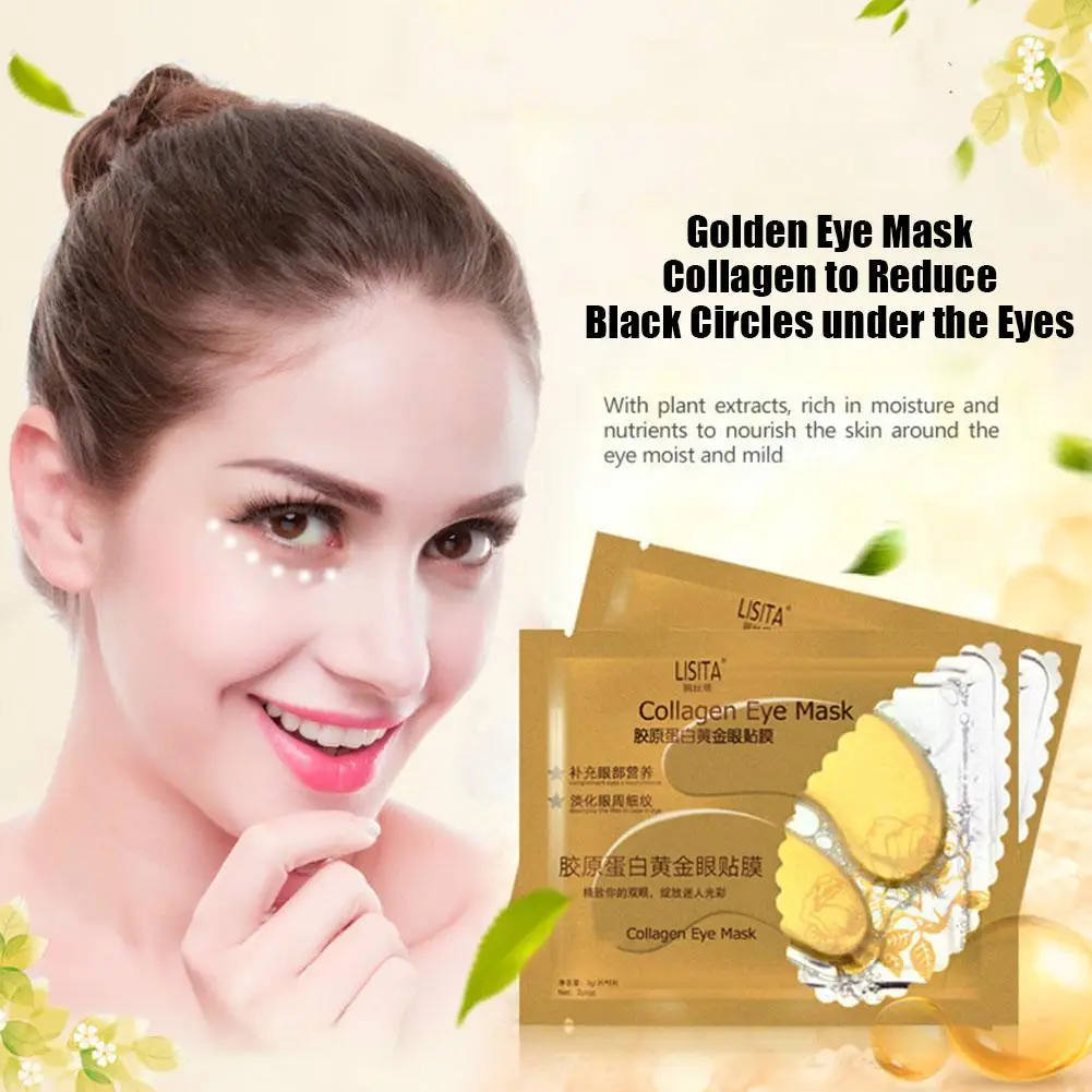 5 par Golden Collagen Eye Mask Anti-Aging Dark Circles Moisturizing Bright Beauty Patches do pielęgnacji skóry oczu