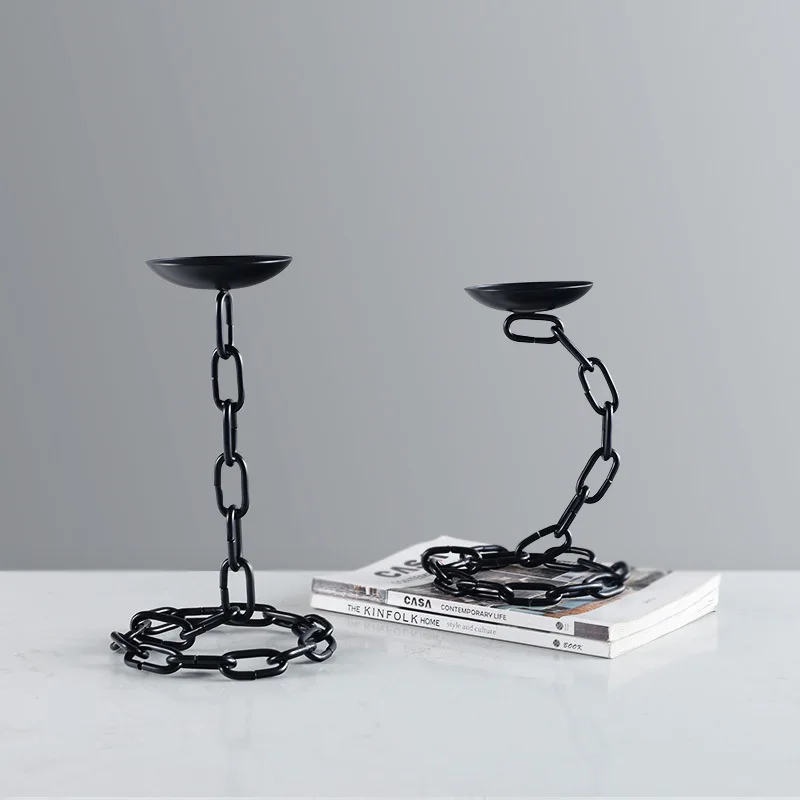 

Metal Candle Holder Vintage Chain Candlestick Chain Candlestick Entangle Candle Stick Holder Home Decoration Accessories