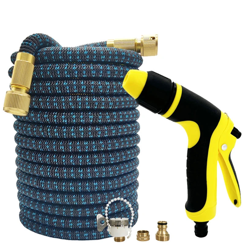 

Садовый расширяемый шланг, биметаллическое соединение, регулируемый водяной пистолет высокого давления для мойки автомобилей, принадлежности для орошения сада