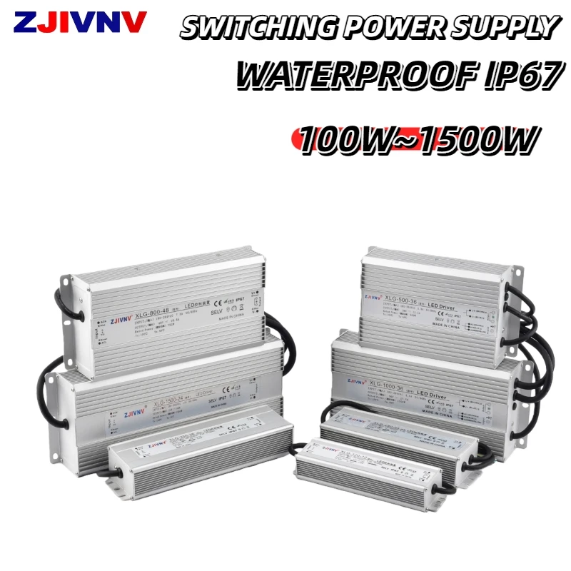 100W~1500W Waterproof IP67 XLG Switching Power Supply AC-DC 12V 24V 36V 45V 48V Outdoor Dustproof Stainproof SMPS for Atomizer