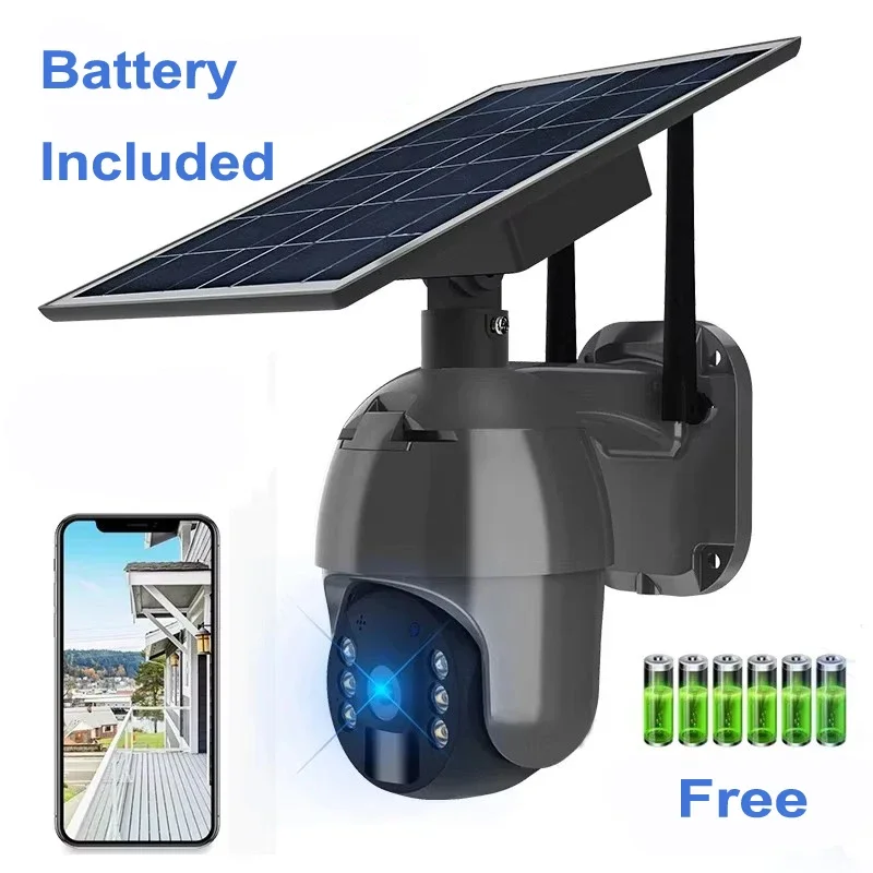 

UBOX Wifi Solar PTZ Outdoor IP66 Waterproof Wireless Security Camera PIR Alarm Human Detection Two Way Audio Surveillance Camera