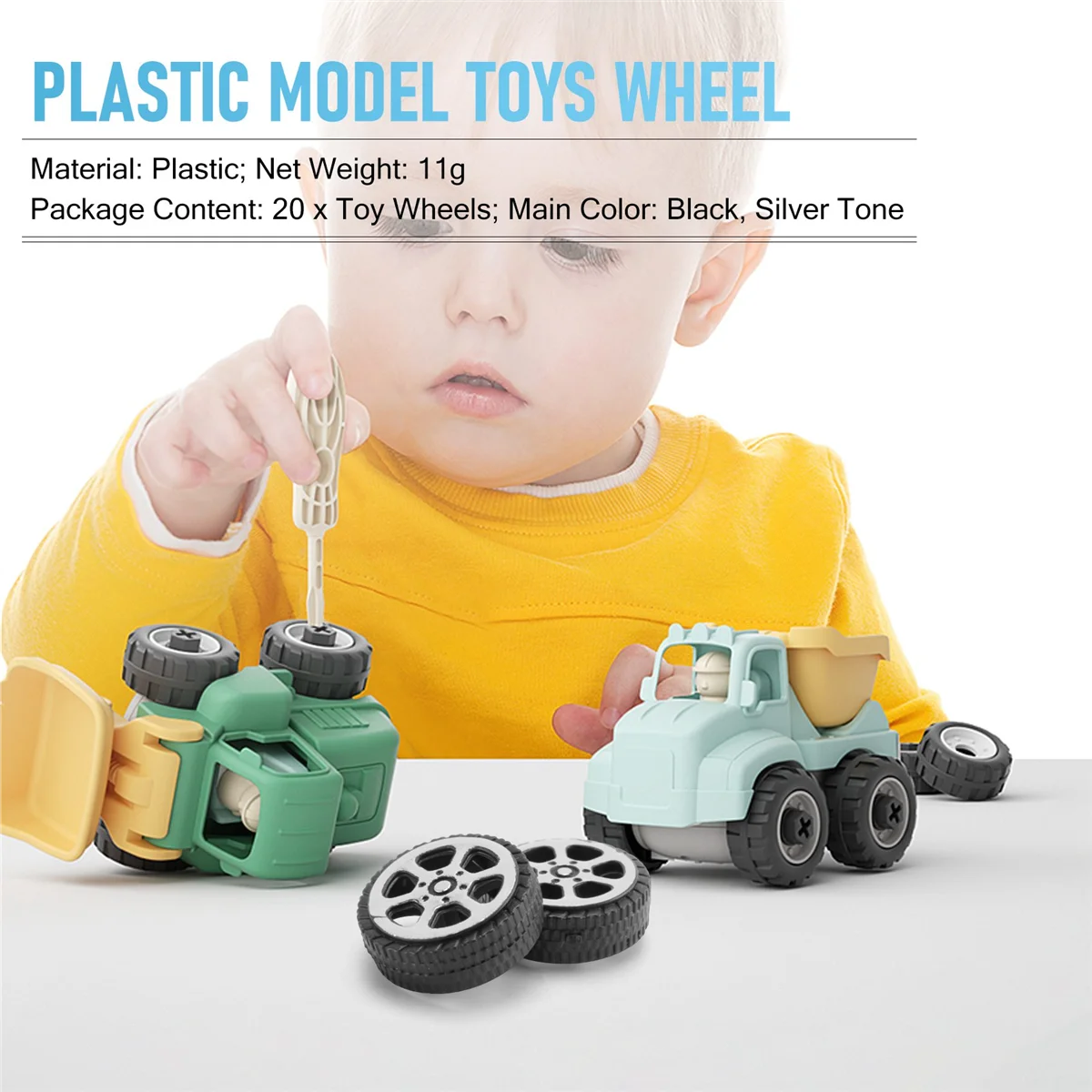 جديد البلاستيك لفة 2 مللي متر ضياء رمح سيارة نماذج من الشاحنات اللعب عجلة 20 مللي متر x 6 مللي متر 20 قطعة