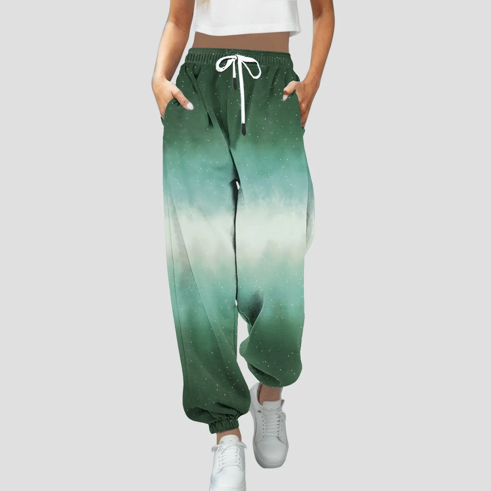 Loose Joggers Wide Leg Sweatpants Women Drawstring Sports Trousers Plus Size Soft High Waist Pants Streetwear Casual Yoga Pants