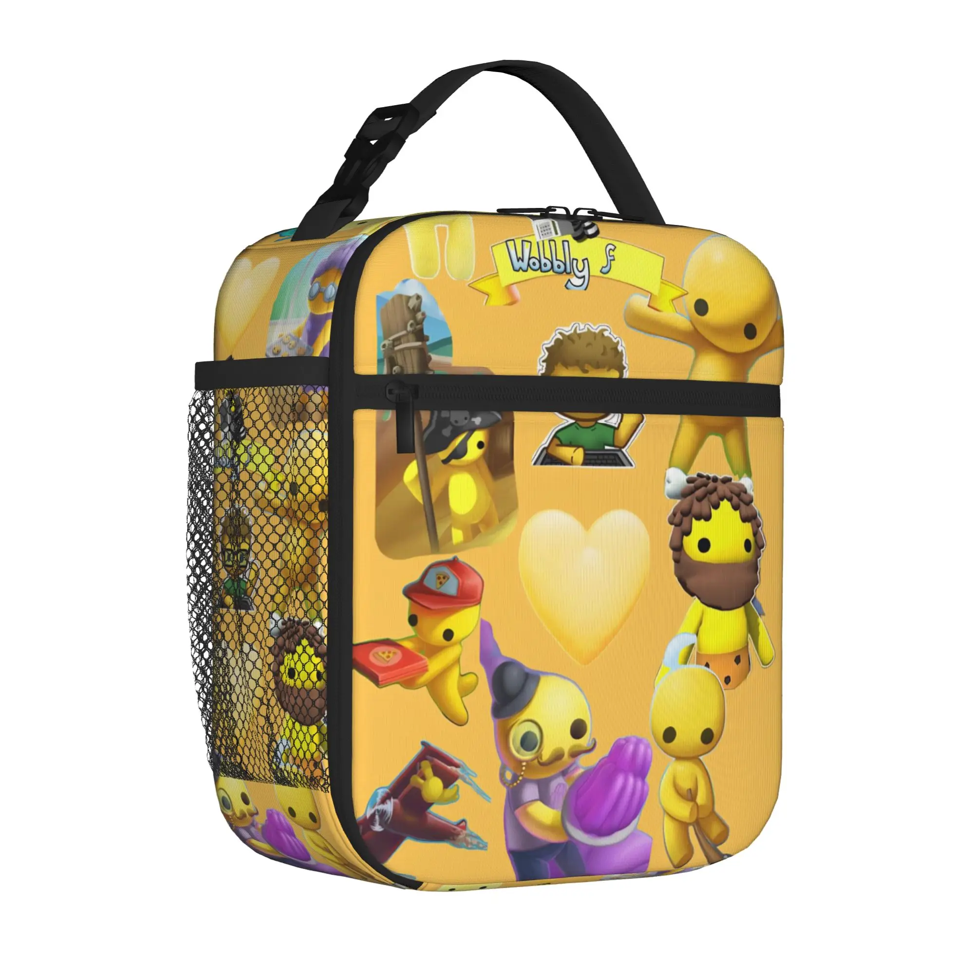 Wobbly Life Sandbox Game Tote Thermal Cooler Bag Cartoon Funny Lightweight Insulated Lunch Bags Fashion Container Box For School