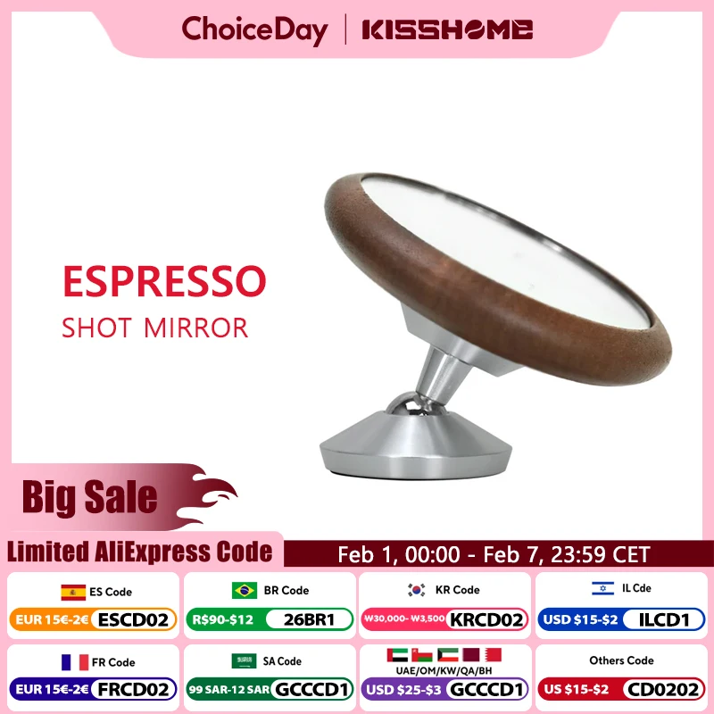 Miroir de tir expresso, extraction multidirectionnelle, objectif porte-filtre, observation du débit, rapide magnétique, accessoires pour café