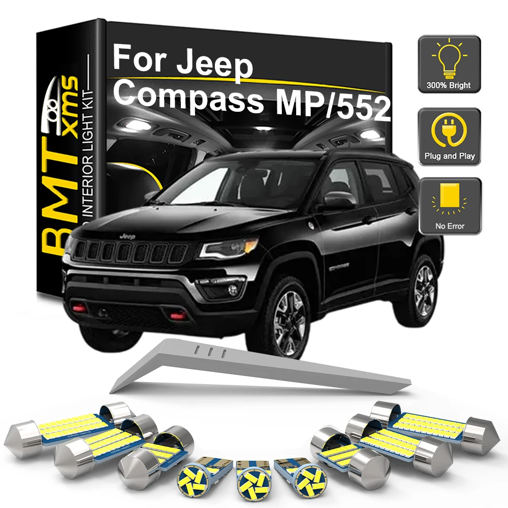 4/11PCS LED Interior Light Bulb Kit For Jeep Compass MP/552 2018 2019 2020 2021 2022 2023 2024 LED Car Dome Lamp Canbus,Map Dome