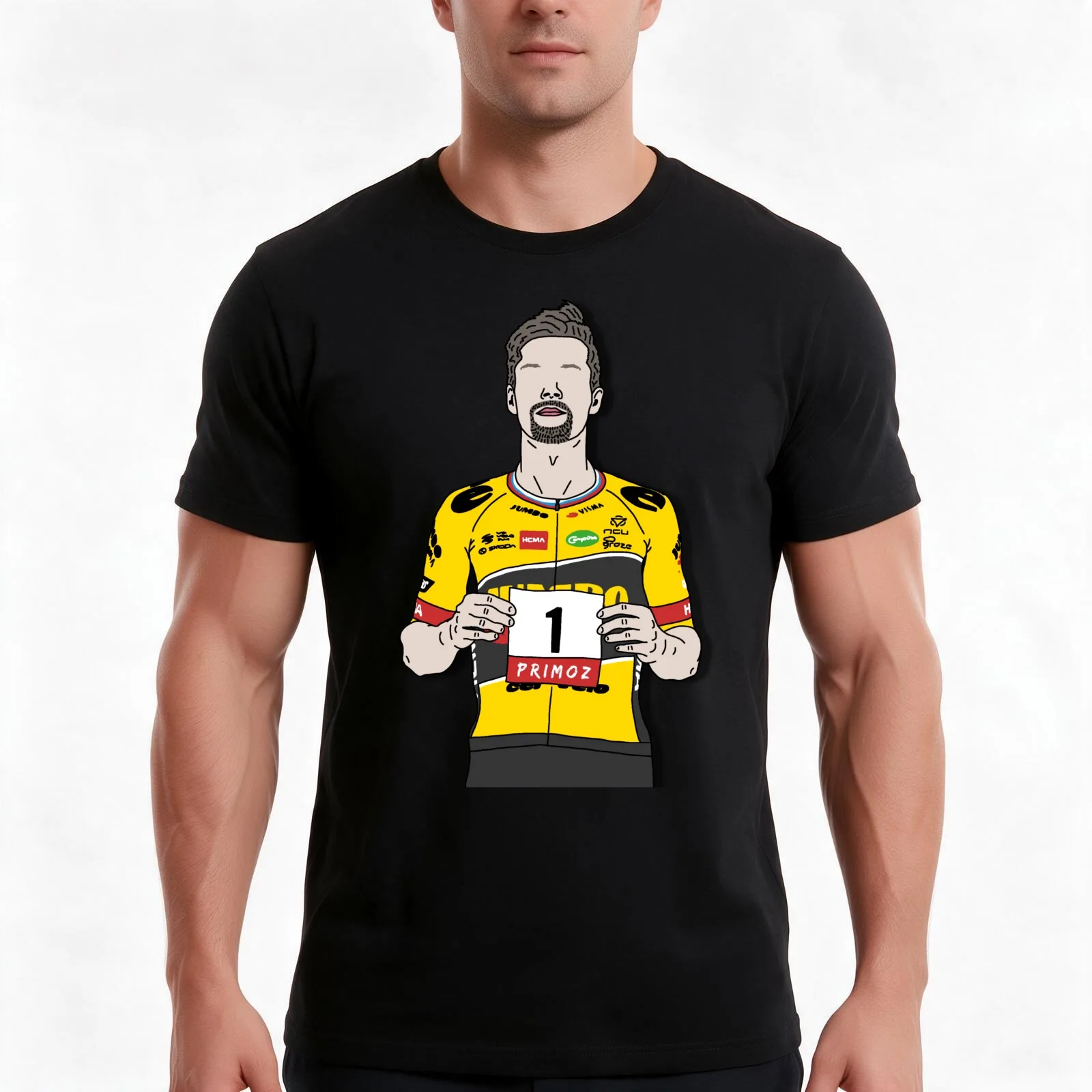 Primoz Roglic La Vuelta 2022 - Number One T-Shirt, Summer Casual Cotton Tee, Oversized Streetwear Tops, Vintage Graphic Print