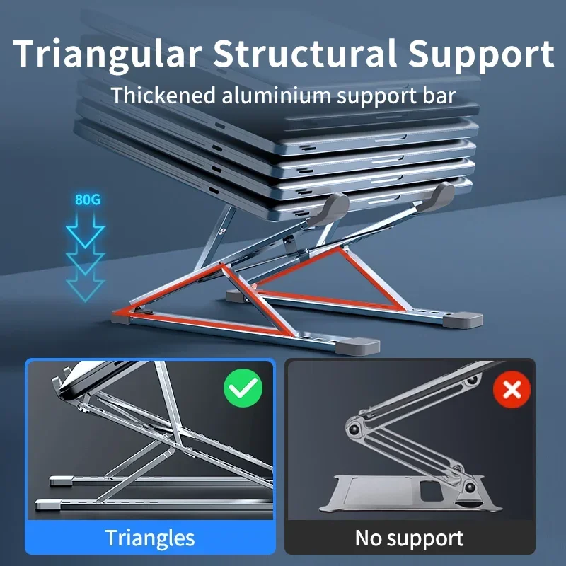 Aluminum Laptop Stand Adjustable Foldable Laptop Cooling Bracket for Macbook PC Computer Tablet Support Notebook Stand Holder